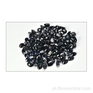 Forma oval natural chinês Preto Sapphire Gemstone